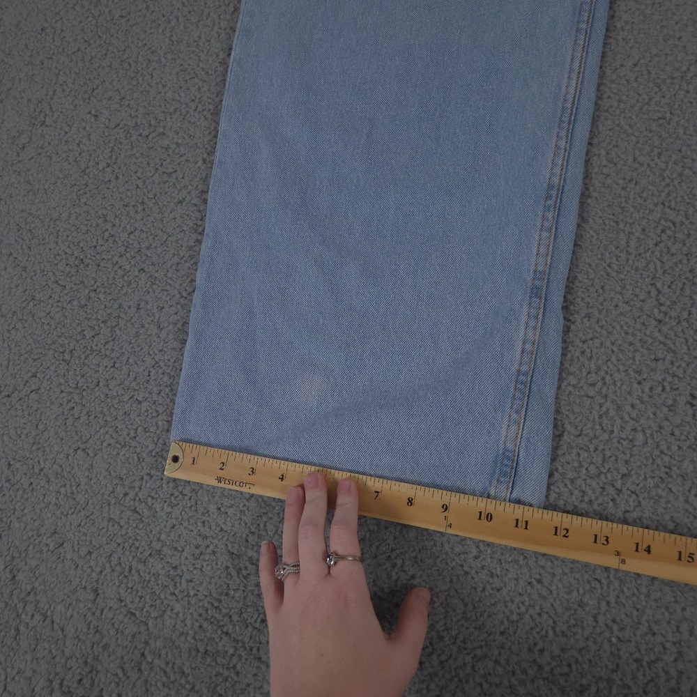 Motel Rocks Jeans Womens 30x32 Blue Wide Leg Parallel Mid Rise Light Wash Denim - Picture 2 of 10